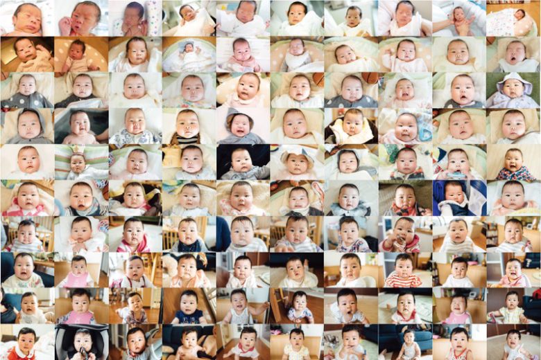 0歳から1歳までの子どもの顔写真を毎日撮影