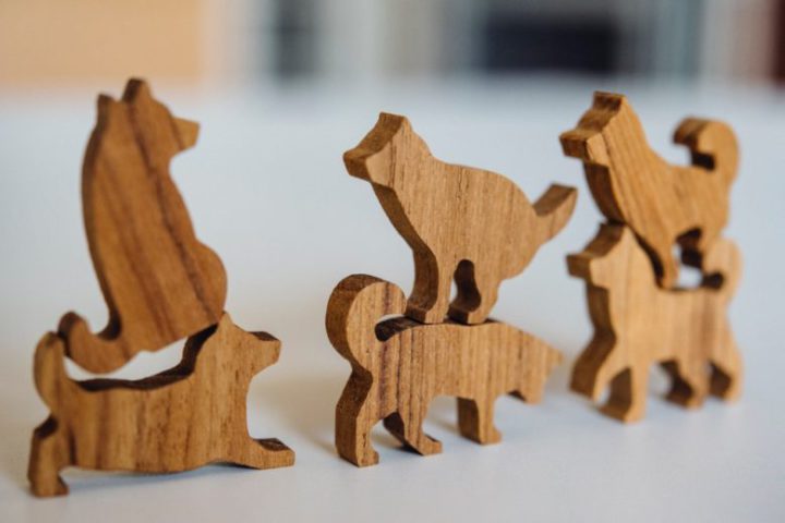 柴犬の木製積み木雑貨